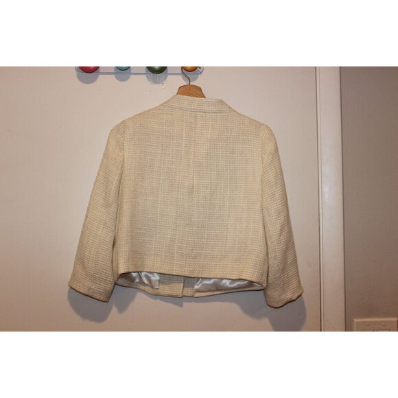 Walter Baker Womens Beige Textured Tweed Jacket Size 6 - Picture 4 of 8